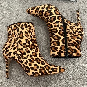Aldo leopard heeled booties